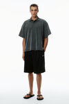 Alexander Wang black unisex athletic mesh logo basketball shorts