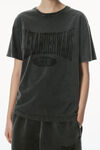 Alexander Wang faded black distressed logo cotton tee