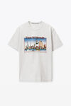 alexander wang ny skyline graphic tee in compact jersey light heather grey