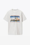 alexander wang 密织平纹针织布 ny skyline 图案 t 恤 light heather grey