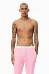 alexander wang unisex jogger in cotton waffle thermal  light pink