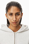 alexander wang clear hotfix hoodie in classic terry light heather grey