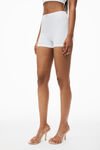 Alexander Wang white bike short in in seamless ribbed knit