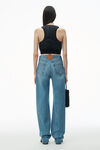 Alexander Wang vintage light indigo 压纹徽标装饰 ez 中腰牛仔裤
