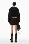 Alexander Wang faded black 饰经典棉质毛圈布迷你半身裙