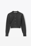 Alexander Wang charcoal melange 水晶羊毛紧身开衫