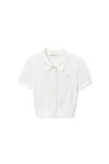 Alexander Wang soft white 徽标装饰粘胶纤维刺绣 polo 开衫