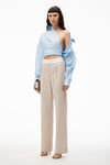 alexander wang pleated trouser in wool tailoring feather