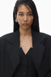 Alexander Wang black exaggerated split front boxy blazer