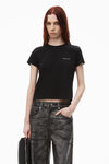 alexander wang shrunken tee in high twist jersey    black
