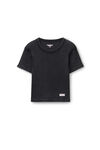 Alexander Wang washed black 罗纹棉短款短袖婴儿 t 恤