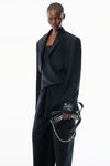 Alexander Wang black black memory leather ricco slim flap bag