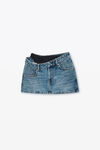 Alexander Wang vintage medium indigo pre-styled denim skirt with asymmetrical lace waistband
