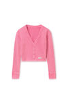 Alexander Wang lotus pink 粉色华夫纹针织开衫