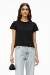 alexander wang puff logo shrunken tee in cotton jersey black