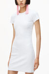alexander wang mini dress in textured logo jacquard white