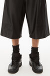 alexander wang basketball shorts in satin faille jersey black