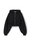 Alexander Wang faded black 棉质短款拉链连帽衫