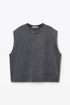 Alexander Wang vintage grey 棉质平纹针织布男士无袖背心