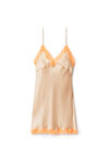 LACE SLIP DRESS IN SILK CHARMEUSE