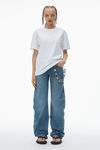 Alexander Wang white unisex tee with distressed logo in cotton jersey