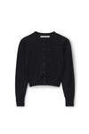 Alexander Wang black 超细美利奴羊毛徽标短款开衫