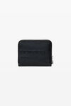 Alexander Wang black punch compact wallet in crackle patent leather