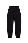 alexander wang puff logo sweatpant in structured terry black