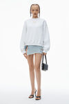 Alexander Wang white 发泡徽标装饰硬挺毛圈布运动衫
