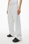 Alexander Wang light heather grey logo embroidered oversized sweatpants in heavy cotton terry