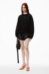 alexander wang puff logo sweatshirt in structured terry black