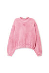 Alexander Wang washed lotus pink logo puff print sweatshirt