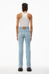 alexander wang fly 高腰修身堆叠牛仔裤 light indigo fade