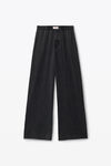 Alexander Wang washed black wide-leg pant in cotton jersey