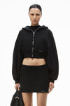 Alexander Wang faded black 饰经典棉质毛圈布迷你半身裙