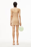 alexander wang clear hotfix slip dress in light mesh ginger
