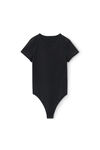 Alexander Wang black short-sleeve bodysuit in rib-knit jersey