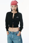 Alexander Wang black 运动风短款网眼开衫