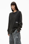 Alexander Wang acid black unisex long-sleeve tee in acid wash jersey
