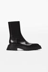 alexander wang presley mid-heel boot in leather black