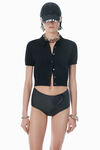 Alexander Wang black black logo-embroidered cardigan