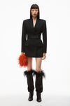 alexander wang blazer dress in wool tailoring black