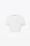 Alexander Wang white logo cropped sweater tee