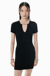 Alexander Wang black 黑色徽标铭牌紧身迷你连衣裙