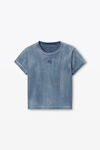 Alexander Wang washed blue ink blue shrunken cotton tee with logo