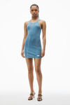 Alexander Wang washed blue 罗纹棉工字背心家居连衣裙