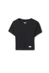 Alexander Wang black 水晶烫钻短袖短款 t 恤