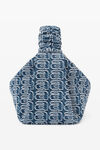 alexander wang scrunchie small bag in jacquard denim vintage medium indigo
