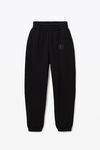 alexander wang puff logo sweatpant in structured terry black