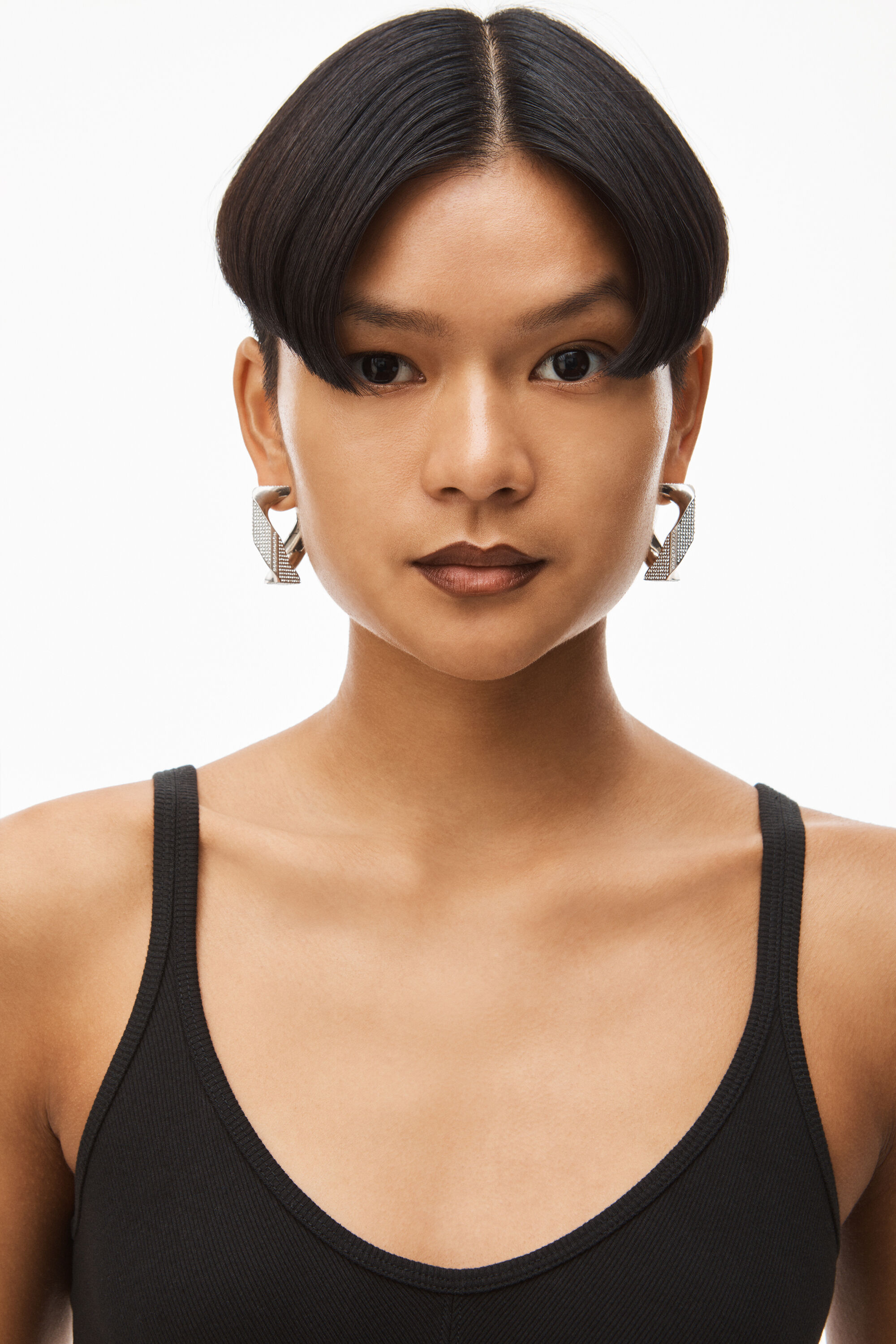 Alexander Wang Logo Elastic Bra In Ribbed Jersey In Black